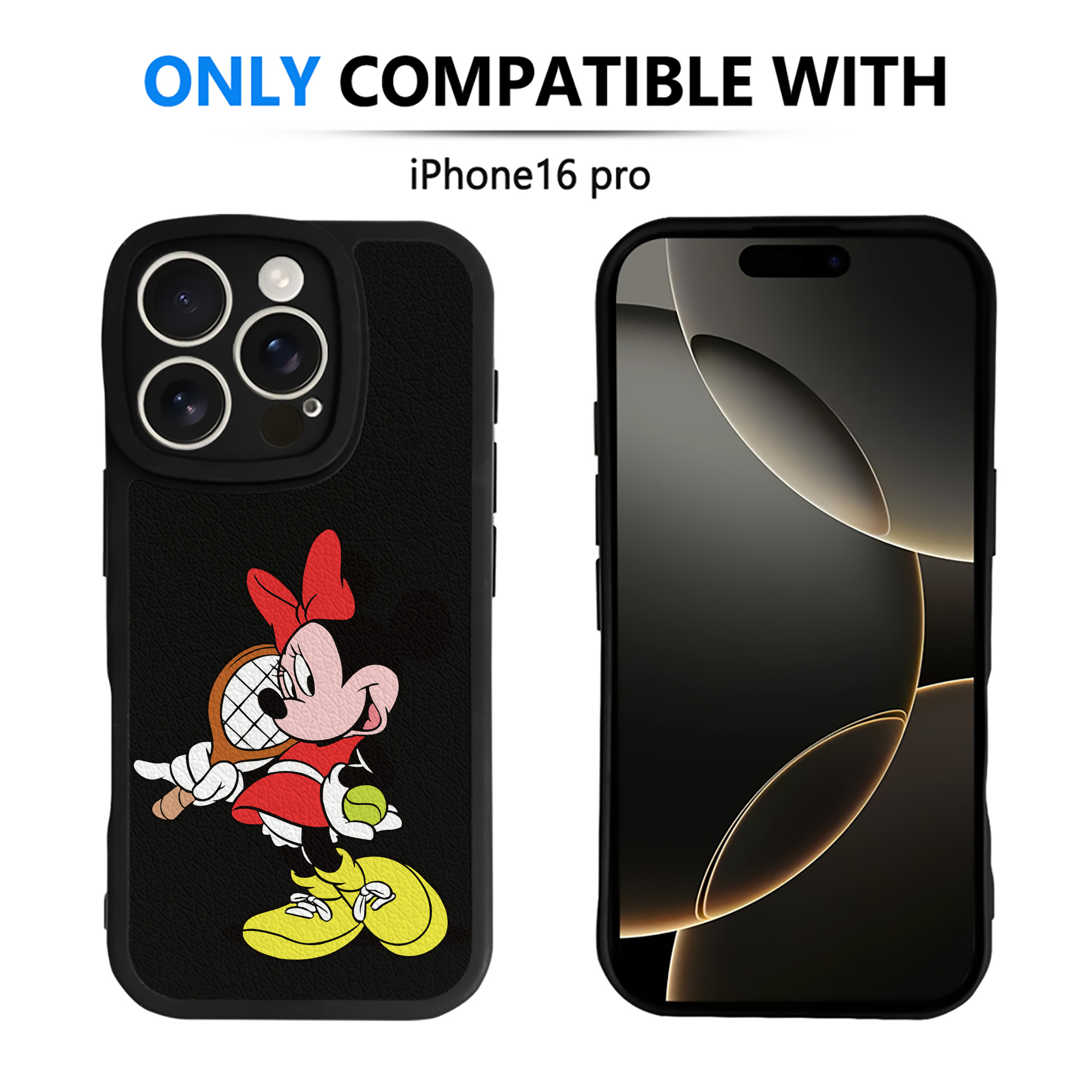 （画像用） ミッキーマウス Mickey Mouse 【iPhone 16シリーズ対応】シリコンスマホケース（レザー調） 材質：シリコン
